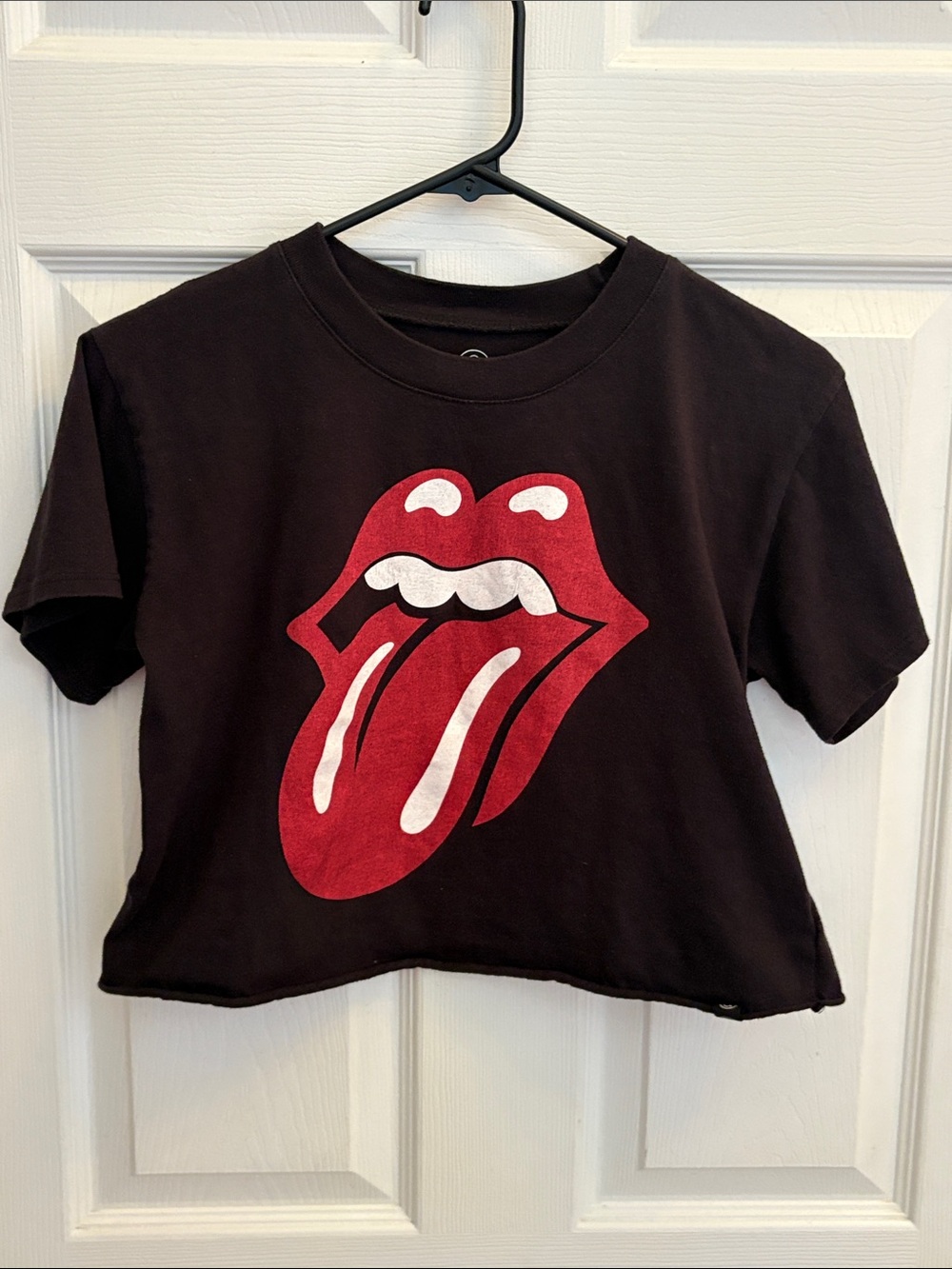 T&B Classic Black Top - Size L (10/12) tongue & mouth like Rolling Stones album